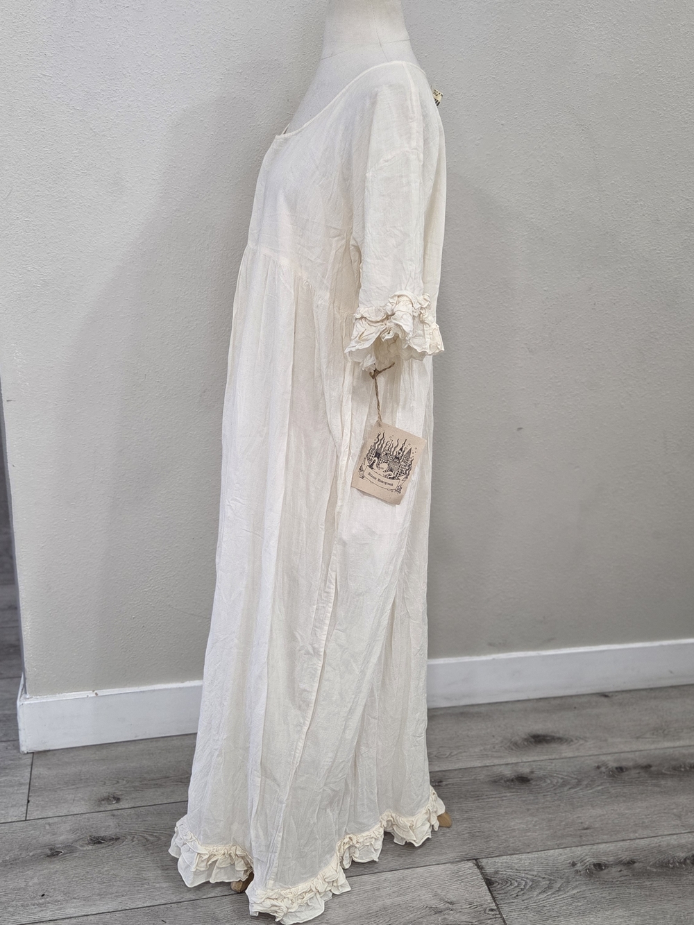 Cream Ruffle-Trim  Dress - Picture 5 of 12